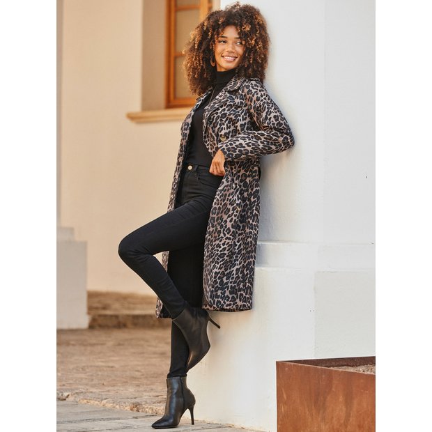 Buy SOSANDAR Brown Leopard Print Trench Coat 10 | Coats | Tu