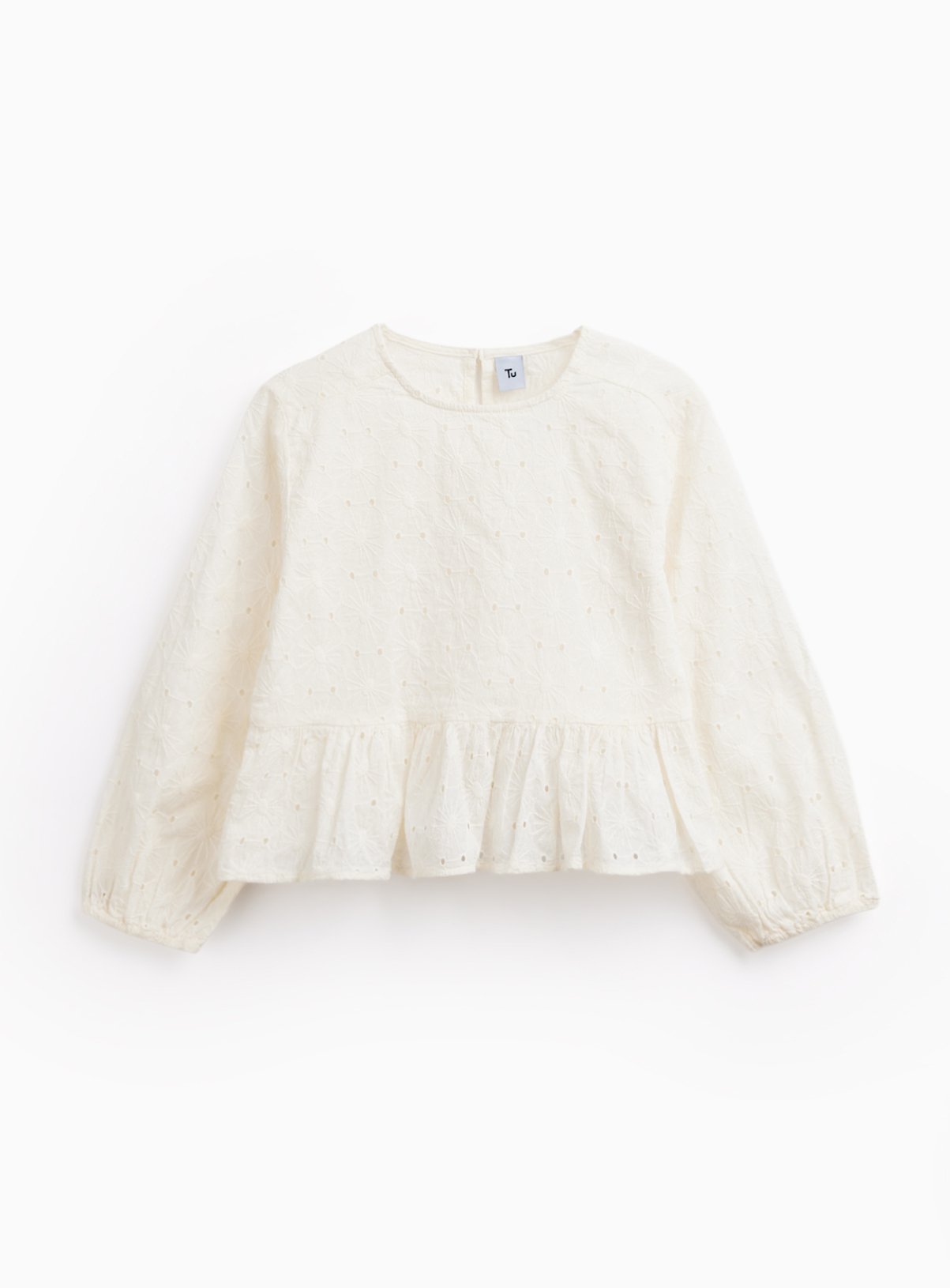 Broderie Peplum Blouse