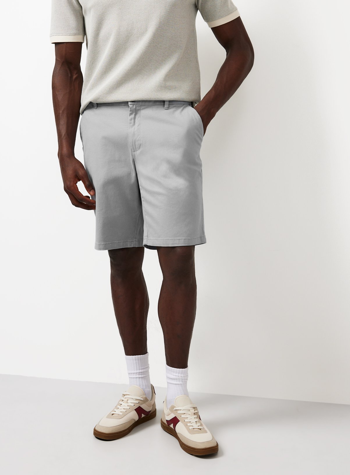 Light Blue Longer Length Chino Shorts 34
