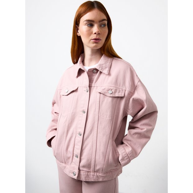 Buy Pink Oversized Trucker Jacket 10 | Denim jackets | Tu