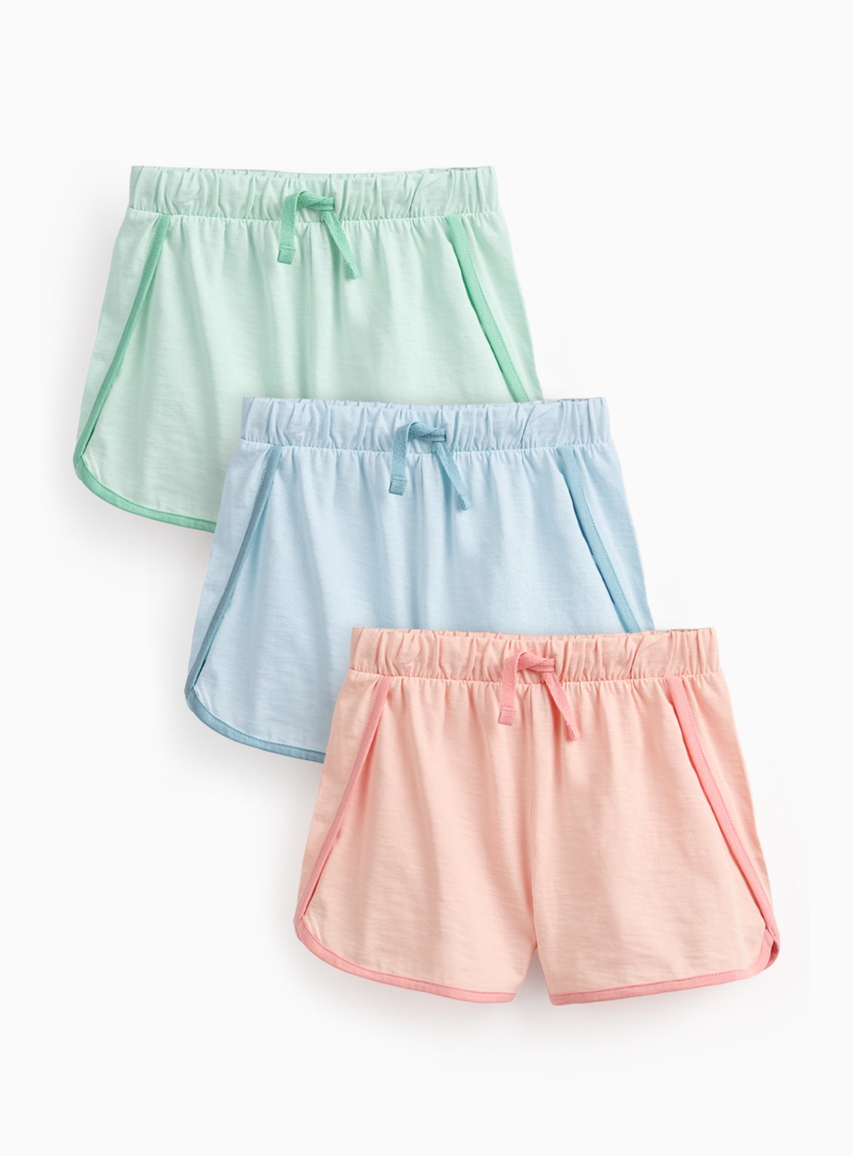 Pink & Green Jersey Racer Shorts 3 Pack