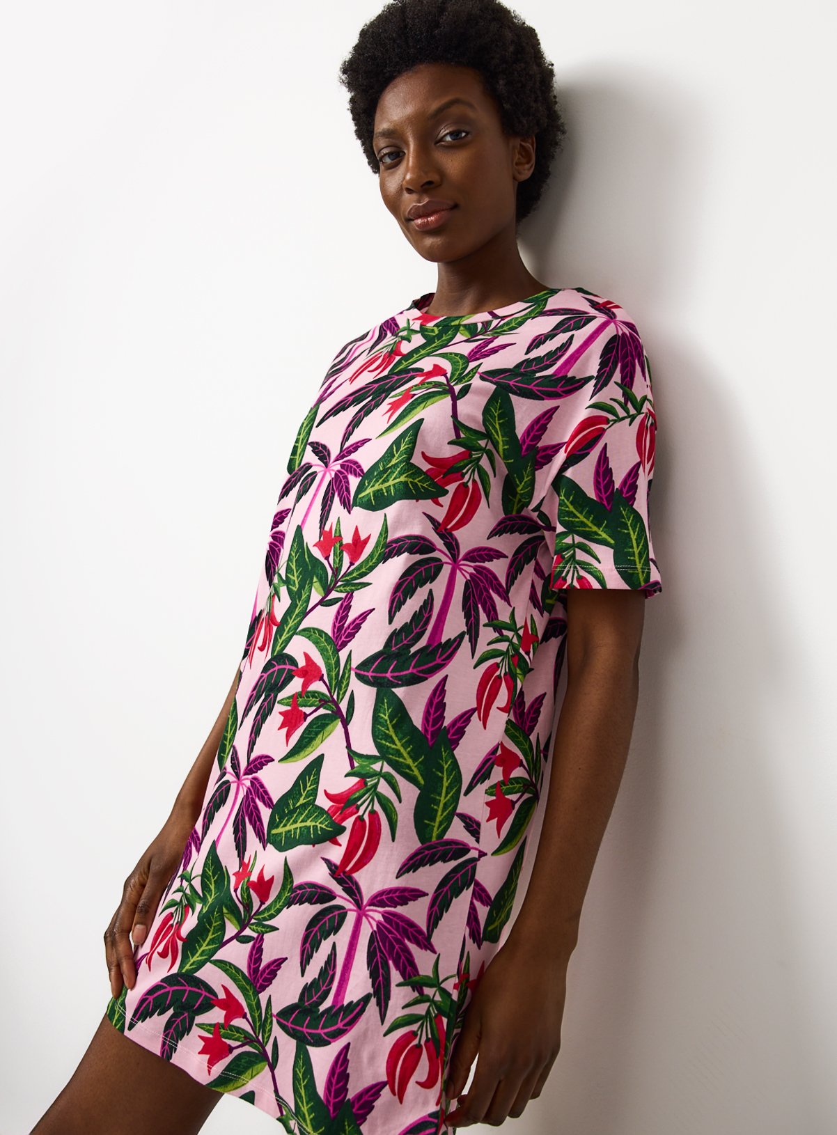 Pink Floral Sleep Tee XS