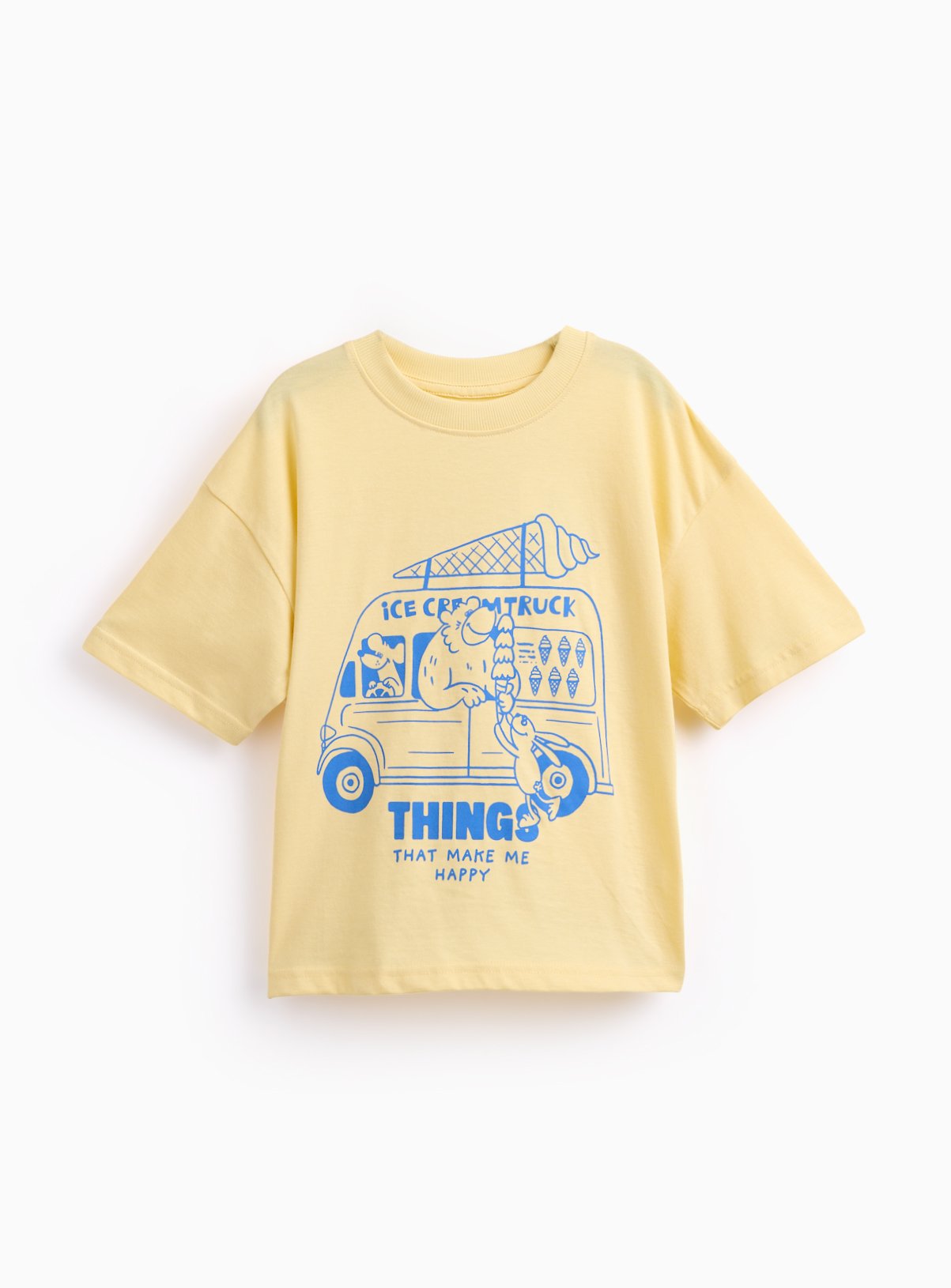 Yellow Ice Cream Graphic T-Shirt 