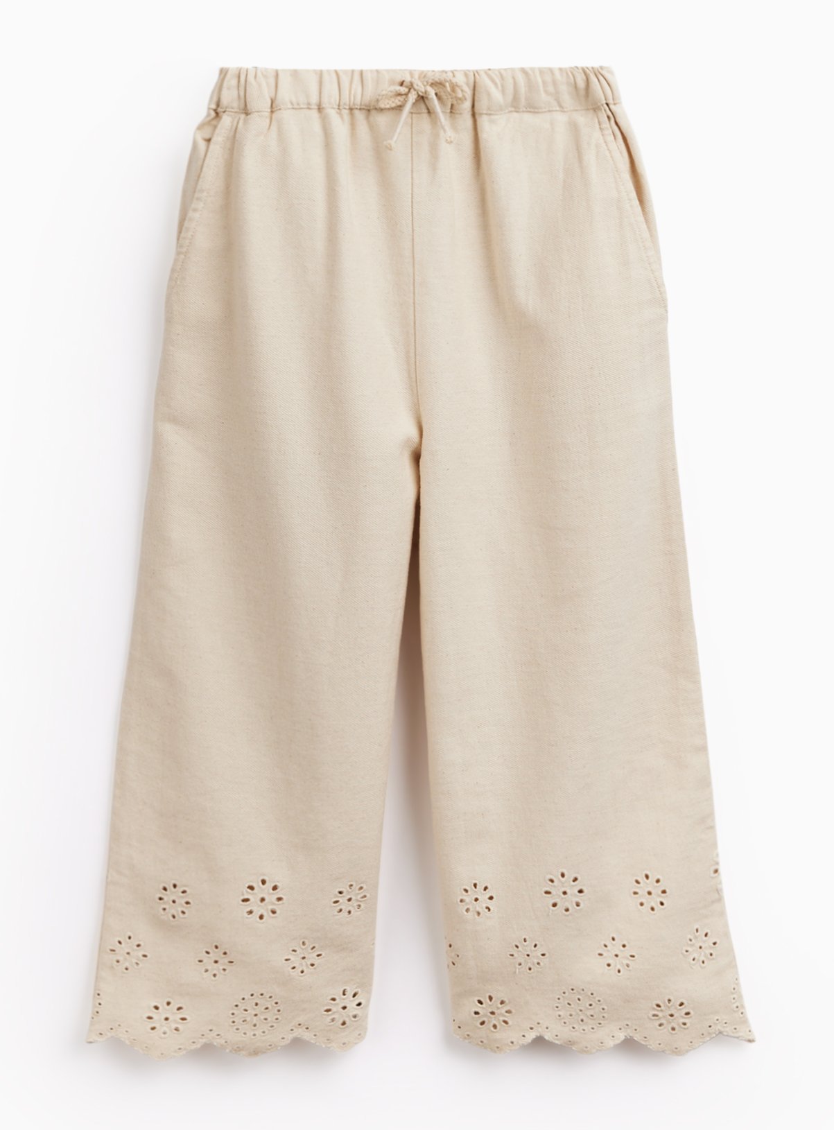 Cream Broderie Trousers 6 years
