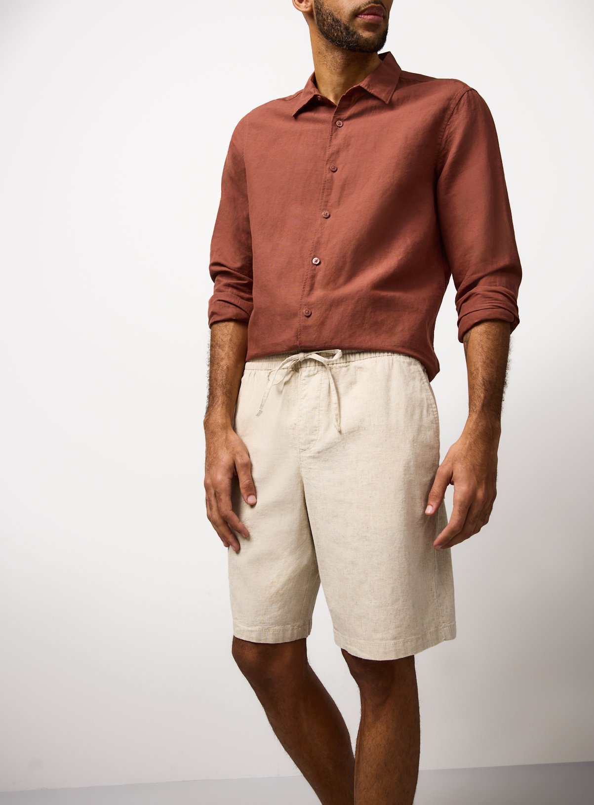 Linen Blend Shorts 