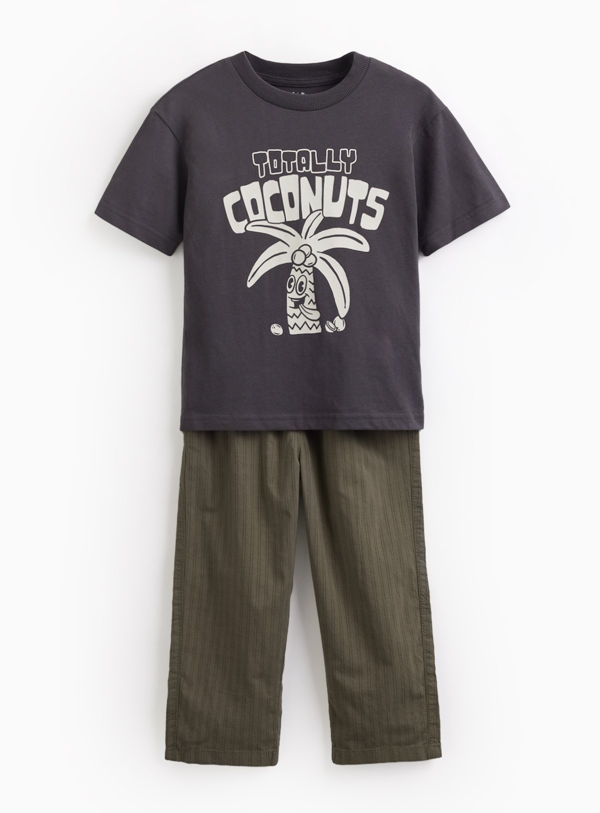 Black Totally Coconuts Graphic T-Shirt & Trousers Set 