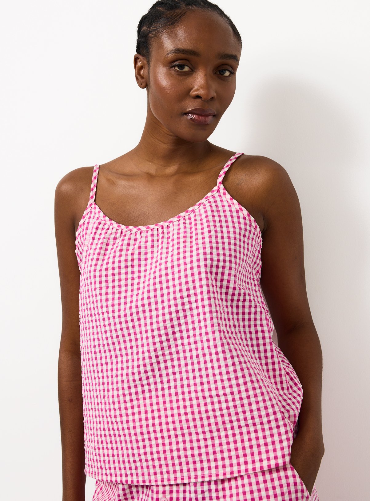 Pink Gingham Cami Co-ord Pyjama Top
