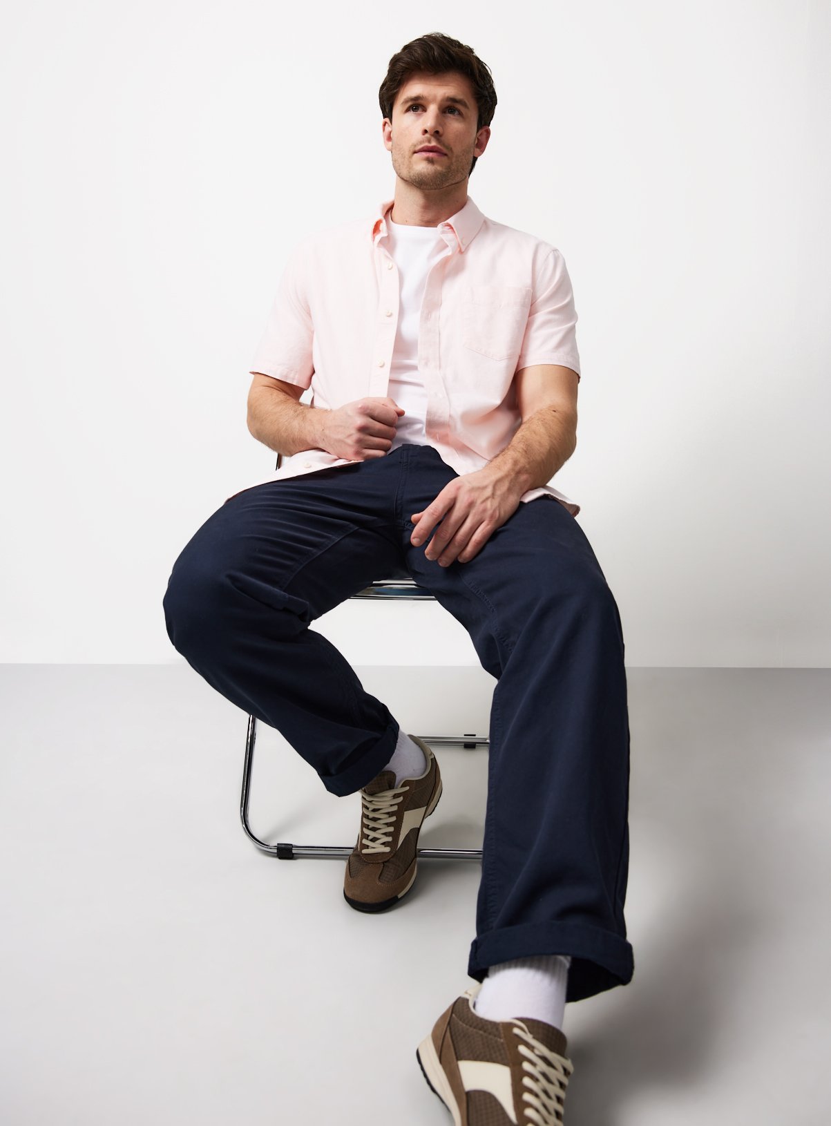 Pink Short Sleeve Oxford Shirt M