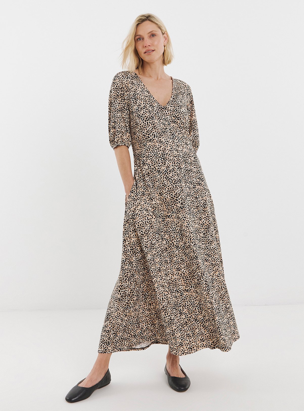 JD WILLIAMS Puff Sleeve Soft Touch Jersey Dress