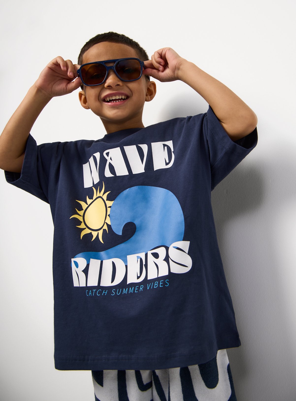 Navy Towelling Shorts & T-Shirt Set