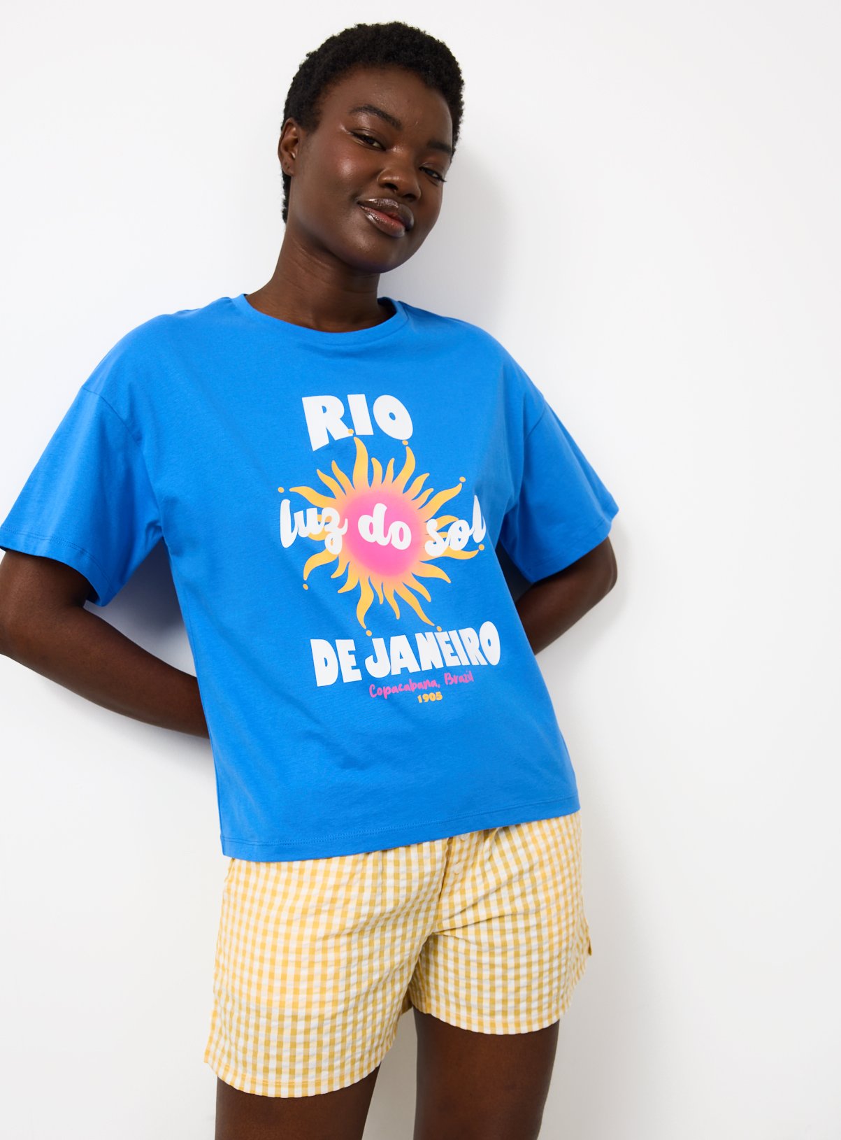 Blue Rio Graphic Shortie Pyjamas 18