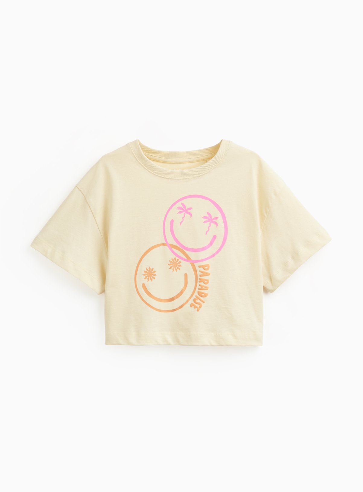 Yellow Smiley Graphic Boxy Fit T-Shirt 