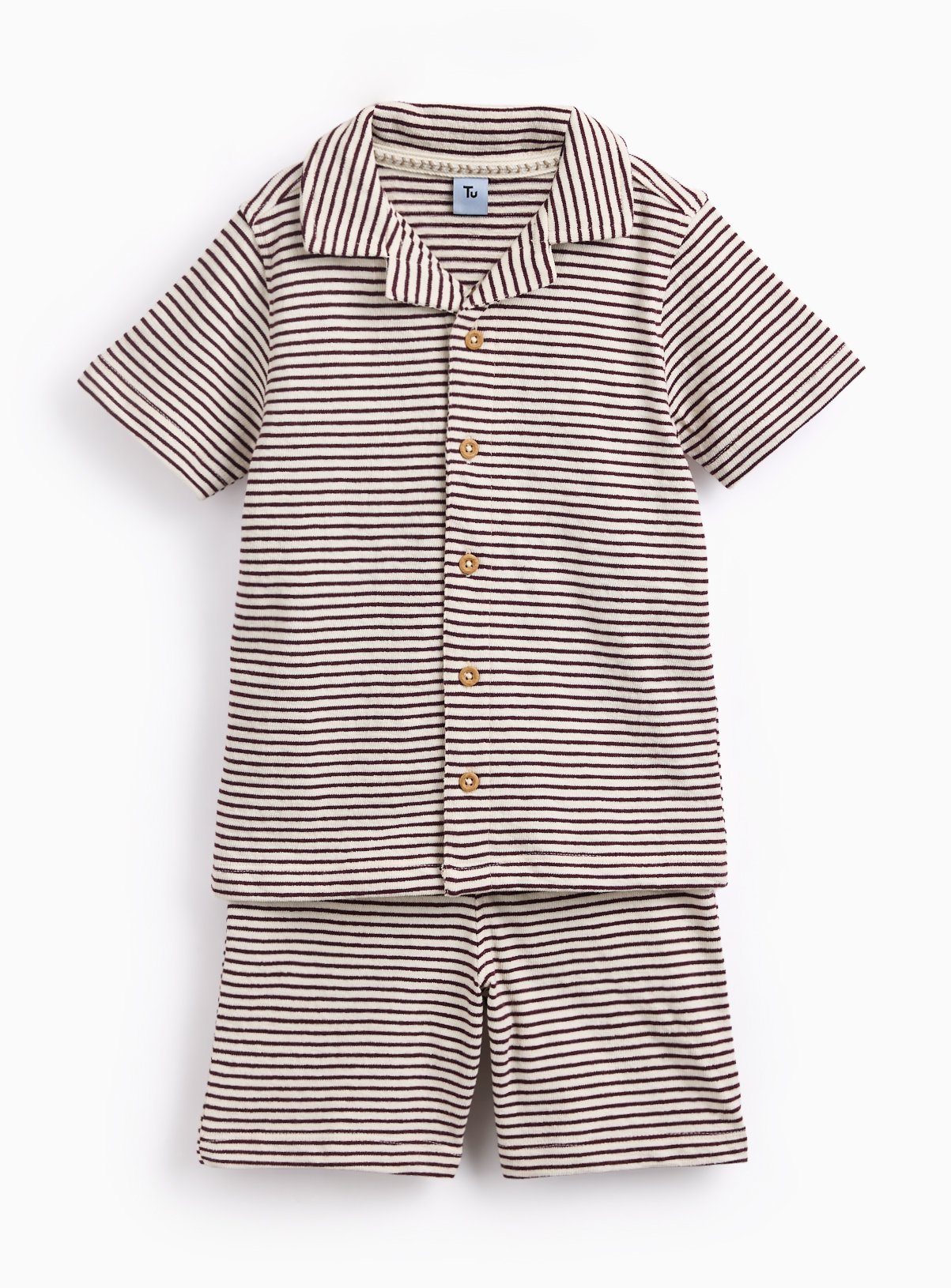 Polo Shirt & Shorts Stripe Knitted Set 