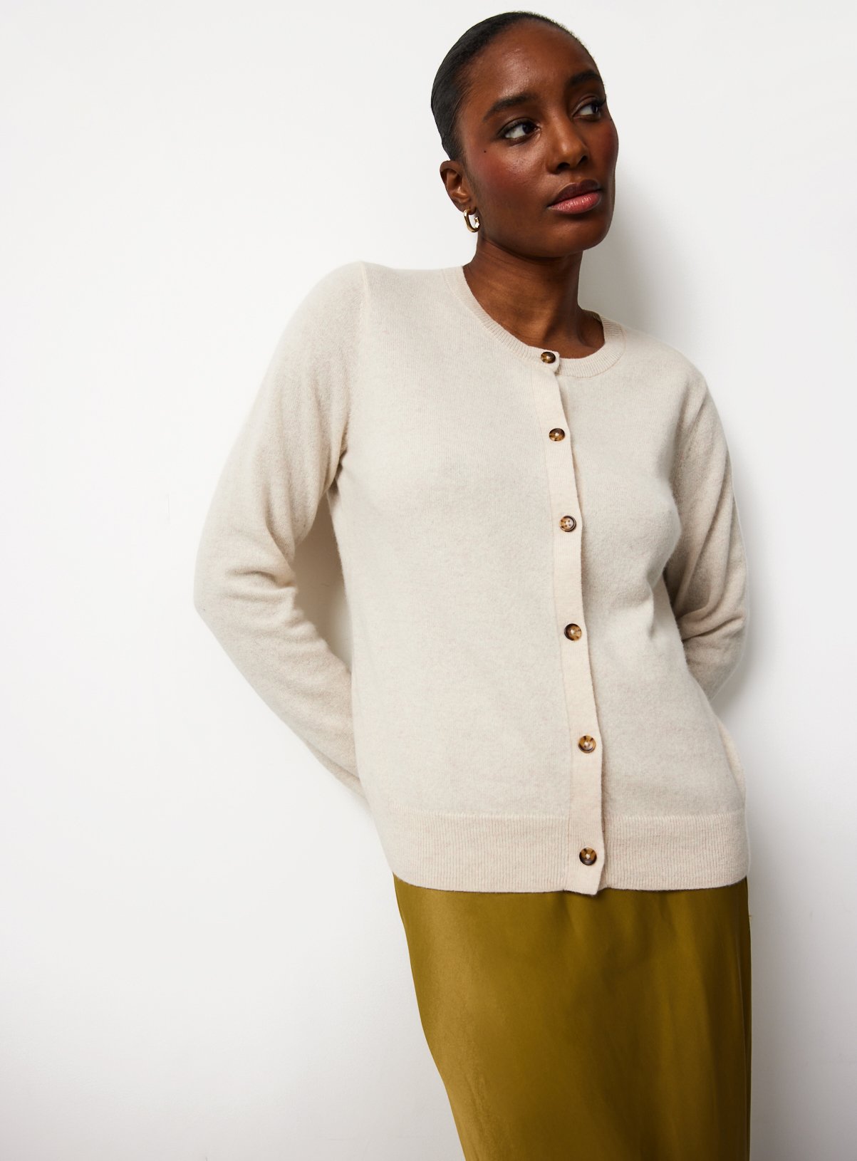 Premium Cashmere Crew Neck Cardigan