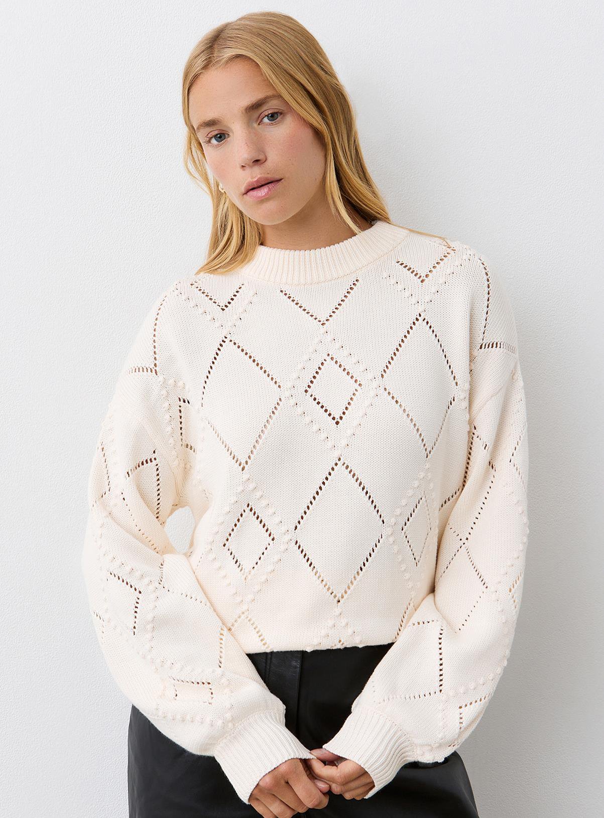 FINERY Odette Pointelle Jumper Ivory