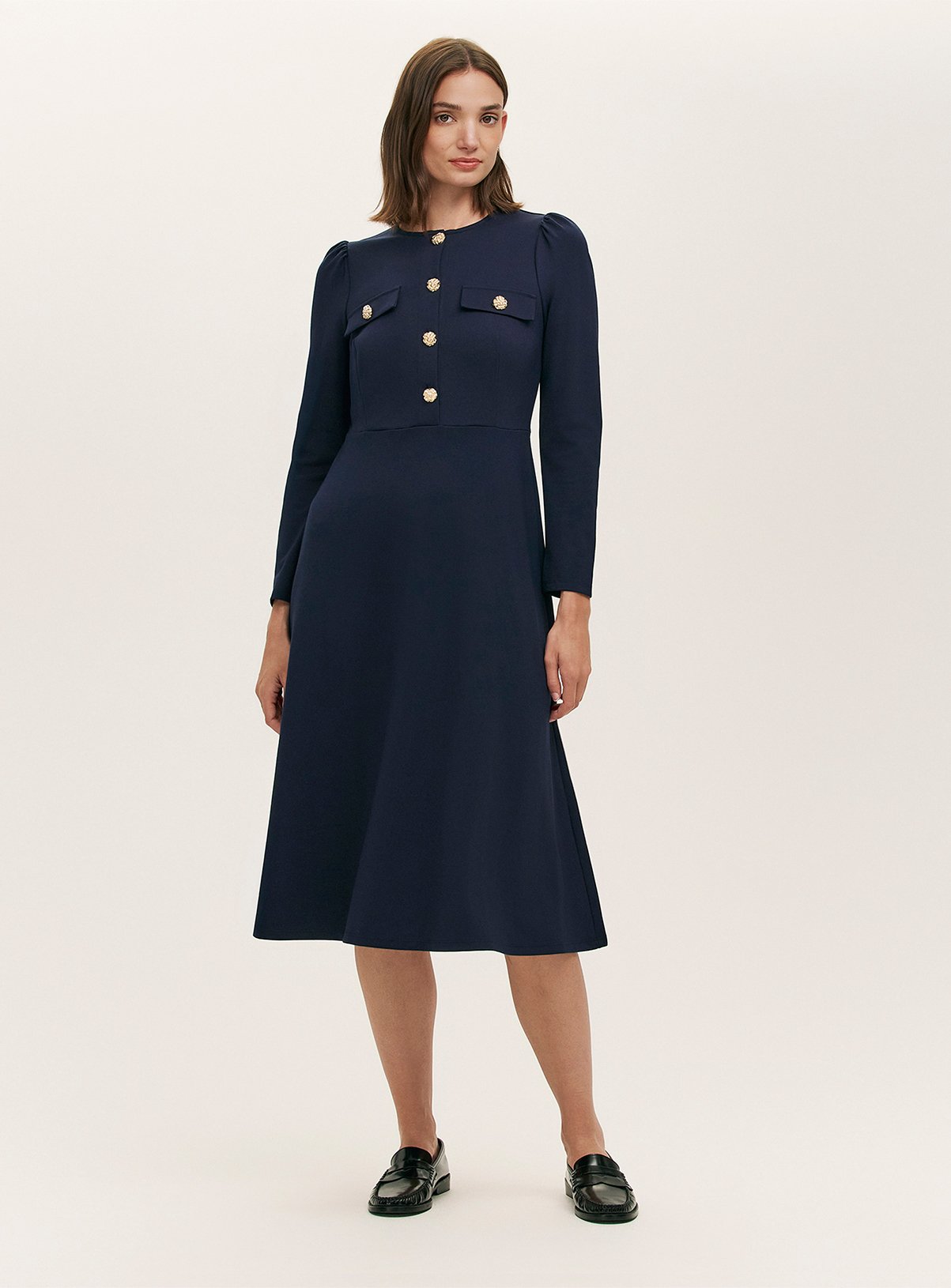 FINERY Gilly Dress Navy 