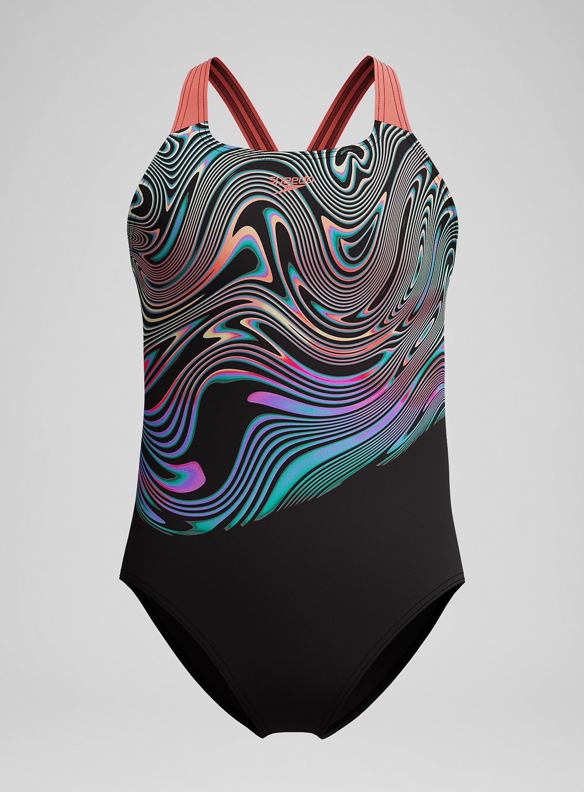 SPEEDO Girls Digital Placement Powerback Swimsuit 