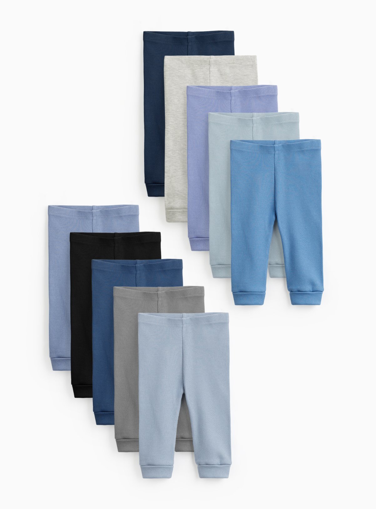 Grey & Blue Shade Leggings 10 Pack 9-12 months