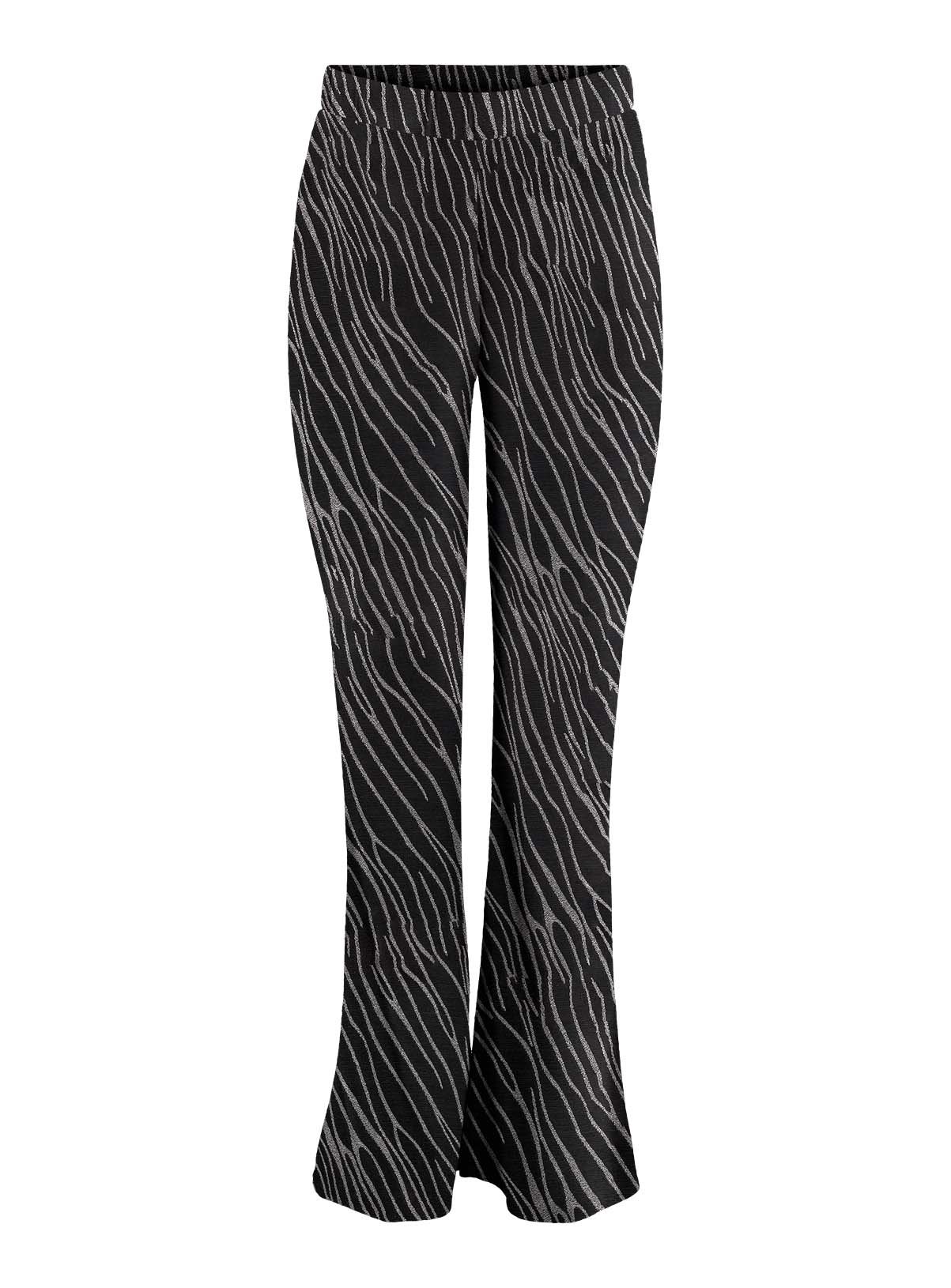 NOISY MAY Black Flared Glitter Zebra Pants
