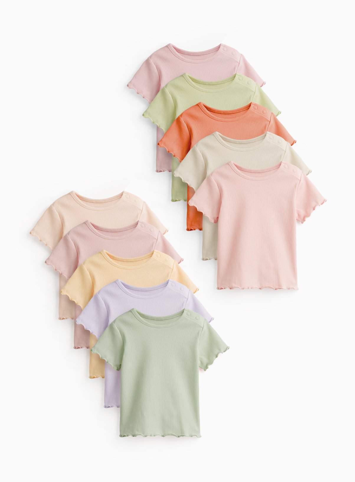 Assorted Colour T-Shirts 10 Pack 9-12 months