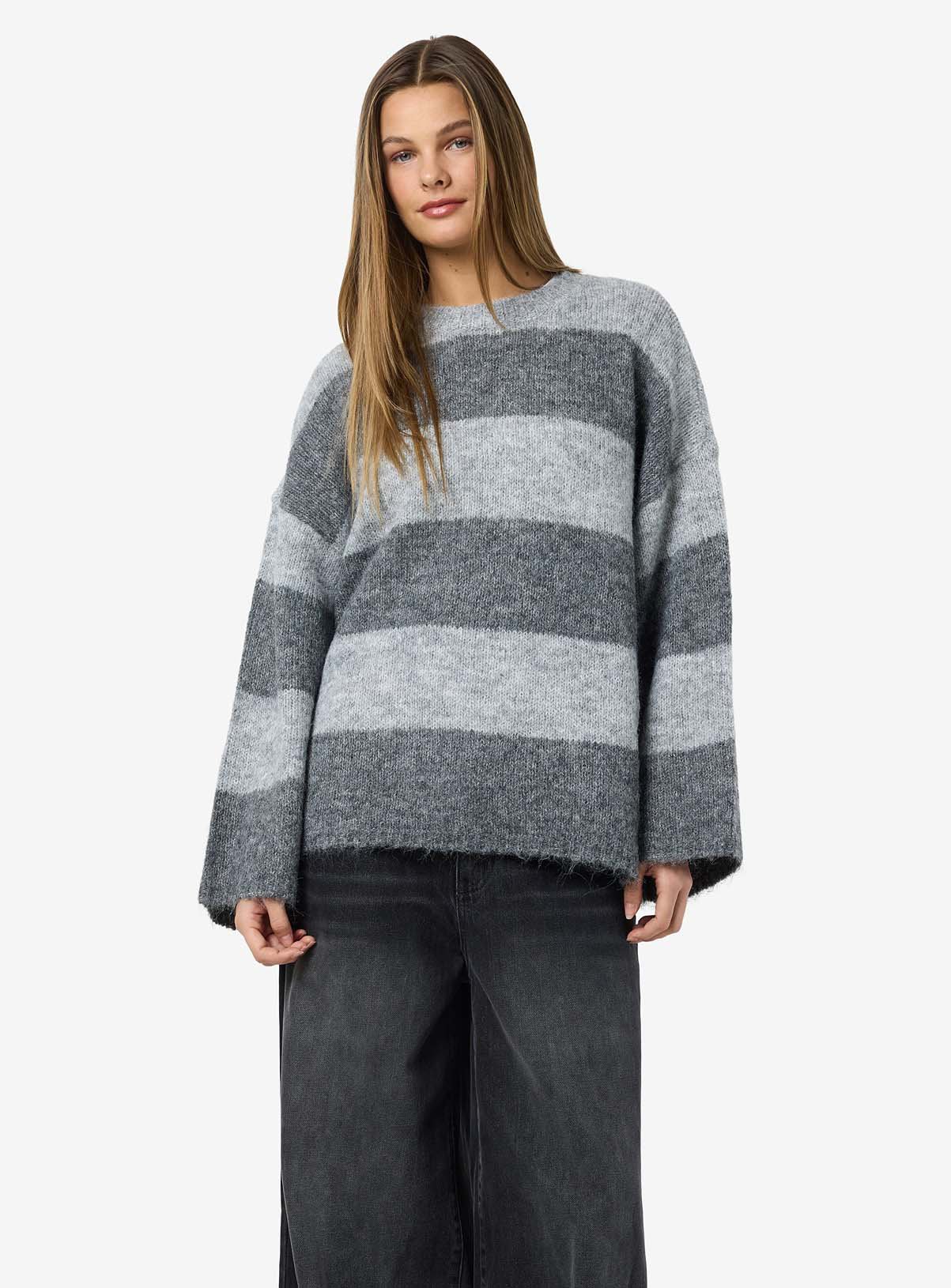 NOISY MAY Long Sleeved Striped Jumper 