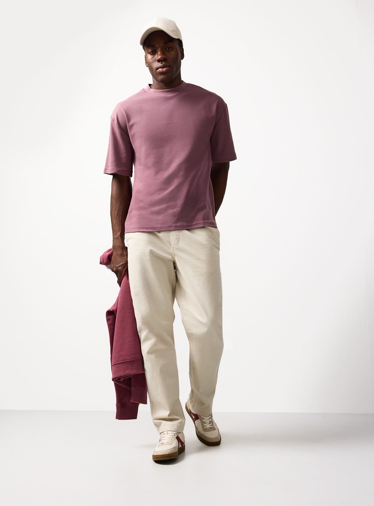 Purple Relaxed Fit Ribbed T-Shirt M