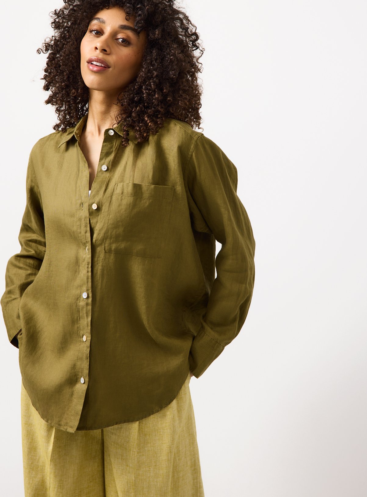 Khaki Pure Linen Shirt 24