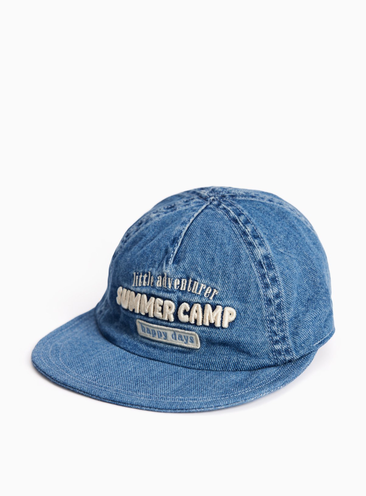 Denim Summer Camp Motif Baseball Cap 