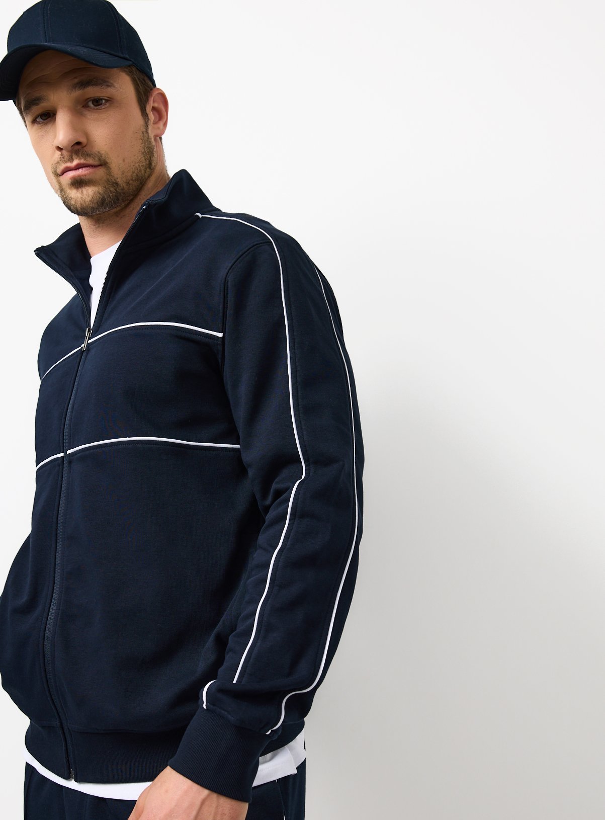 Funnel Neck Zip Through Sweatshirt 