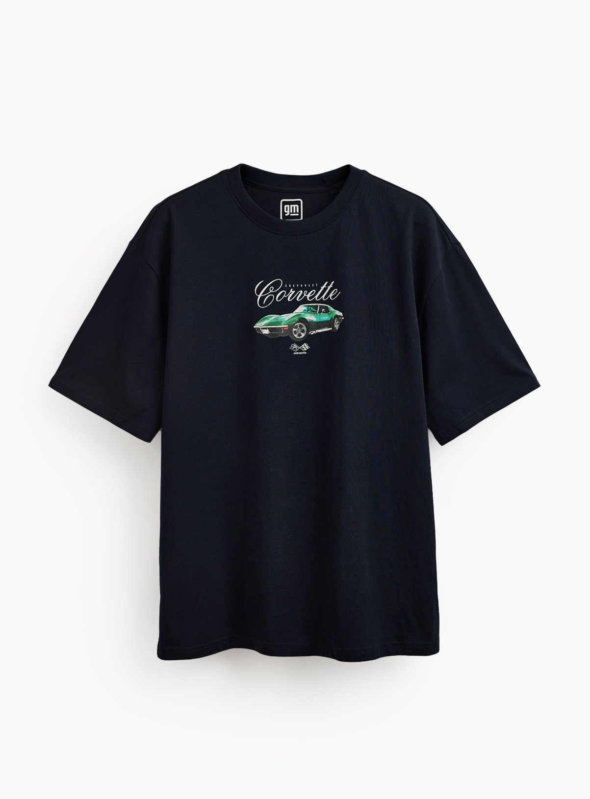 Navy Corvette Graphic Print T Shirt XXL