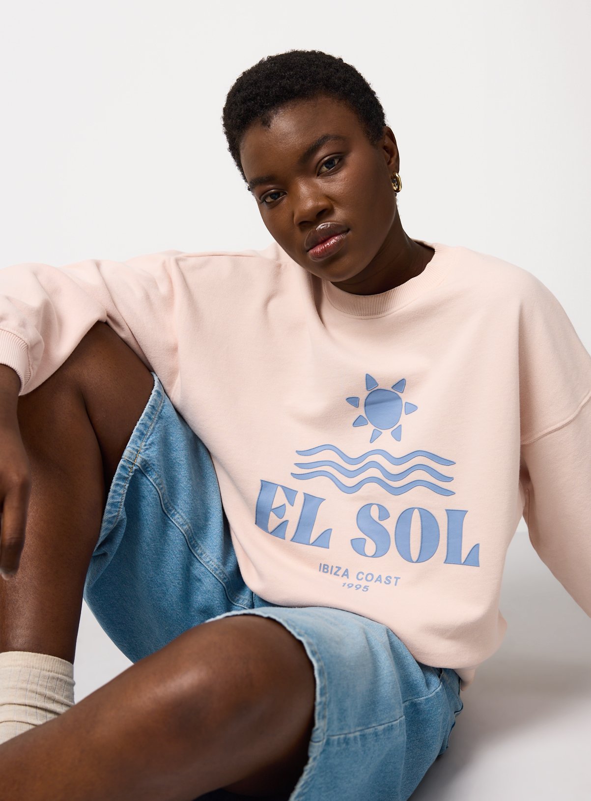 Pink El Sol Graphic Sweatshirt L