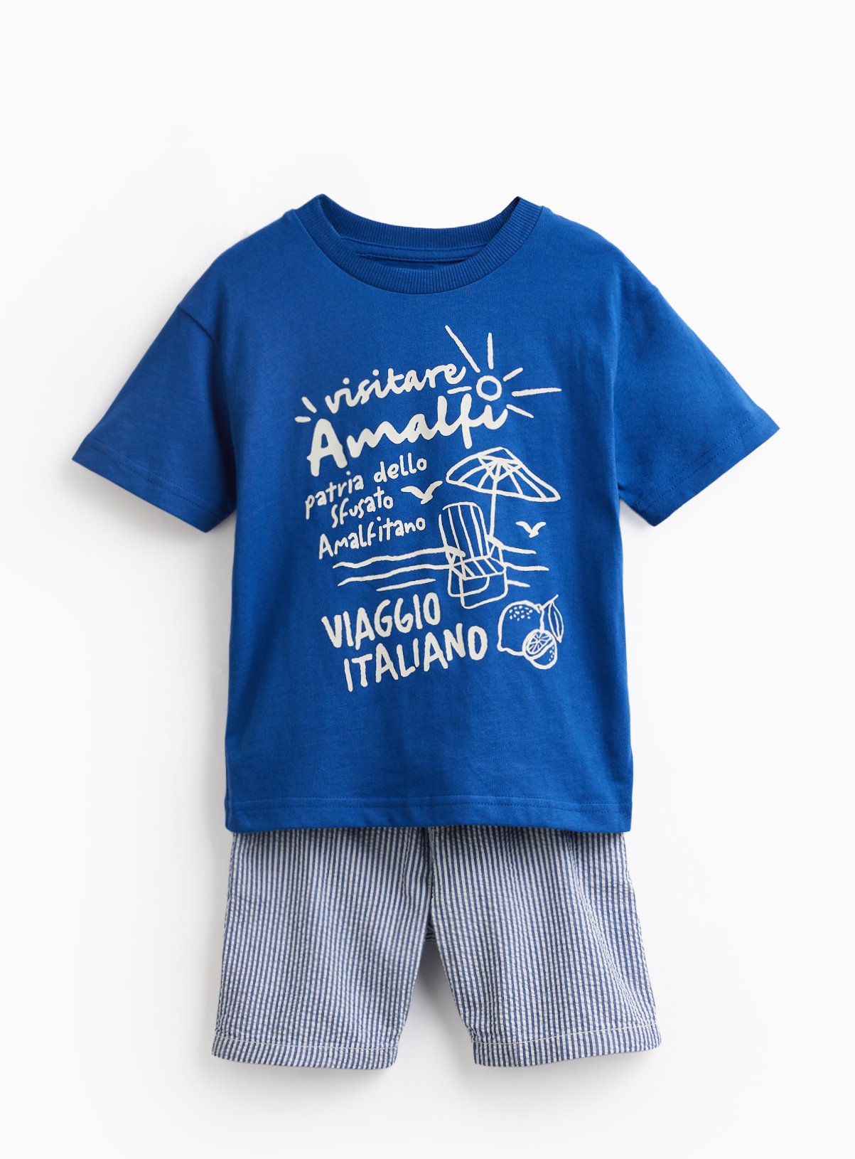 Blue Amalfi Graphic Tee & Shorts Set 