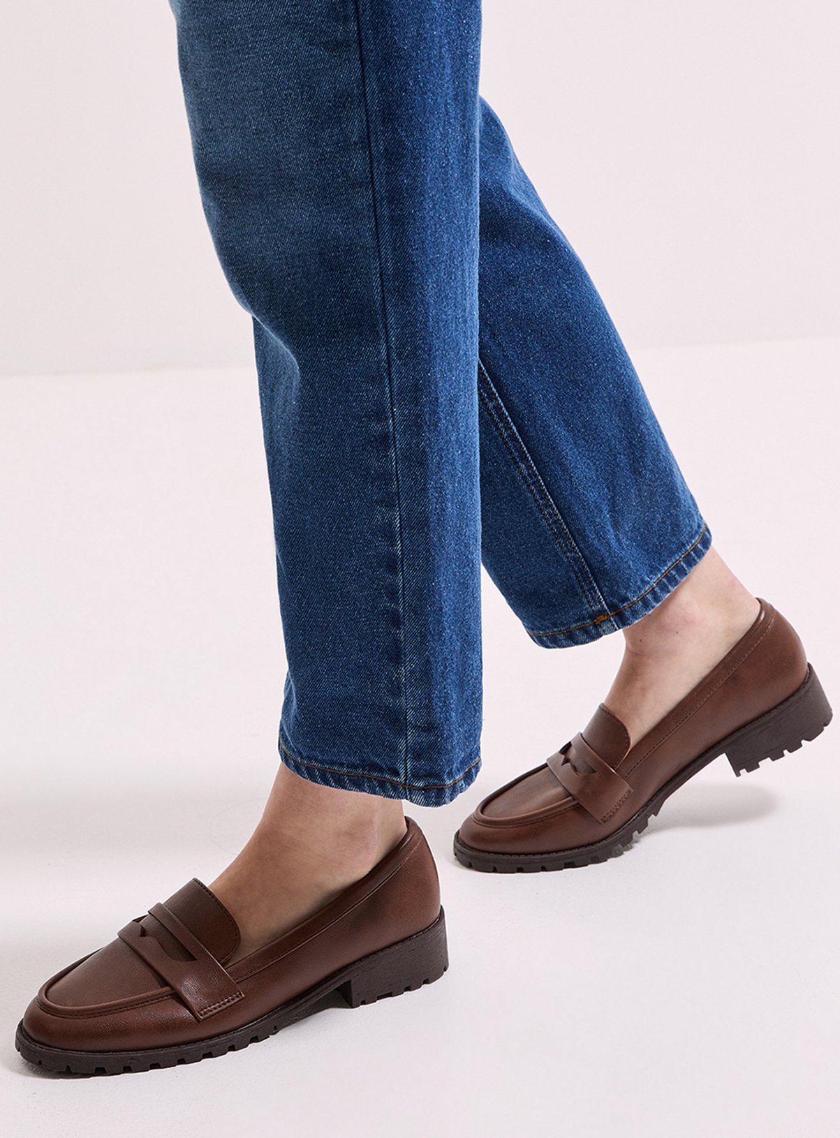 DOROTHY PERKINS Leoni Chunky Loafers Tan 
