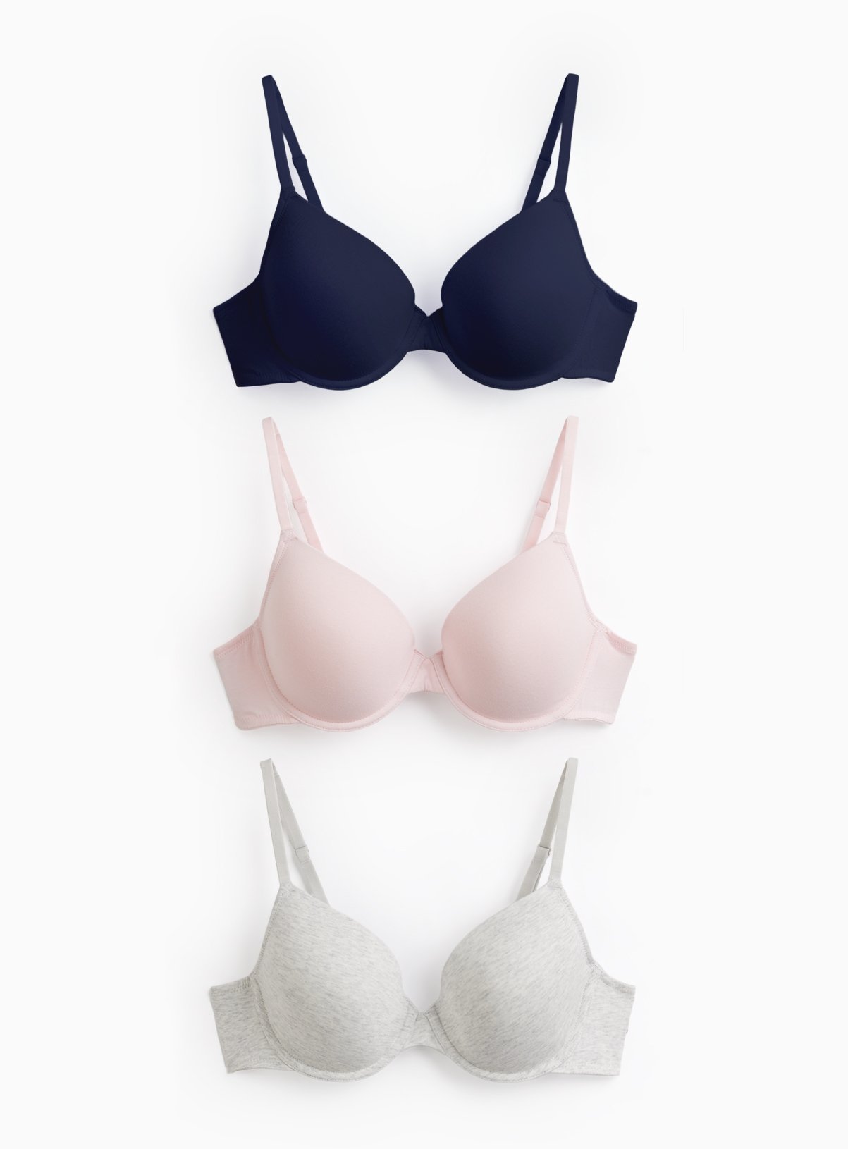 Navy & Pink Full Cup Bras 3 Pack