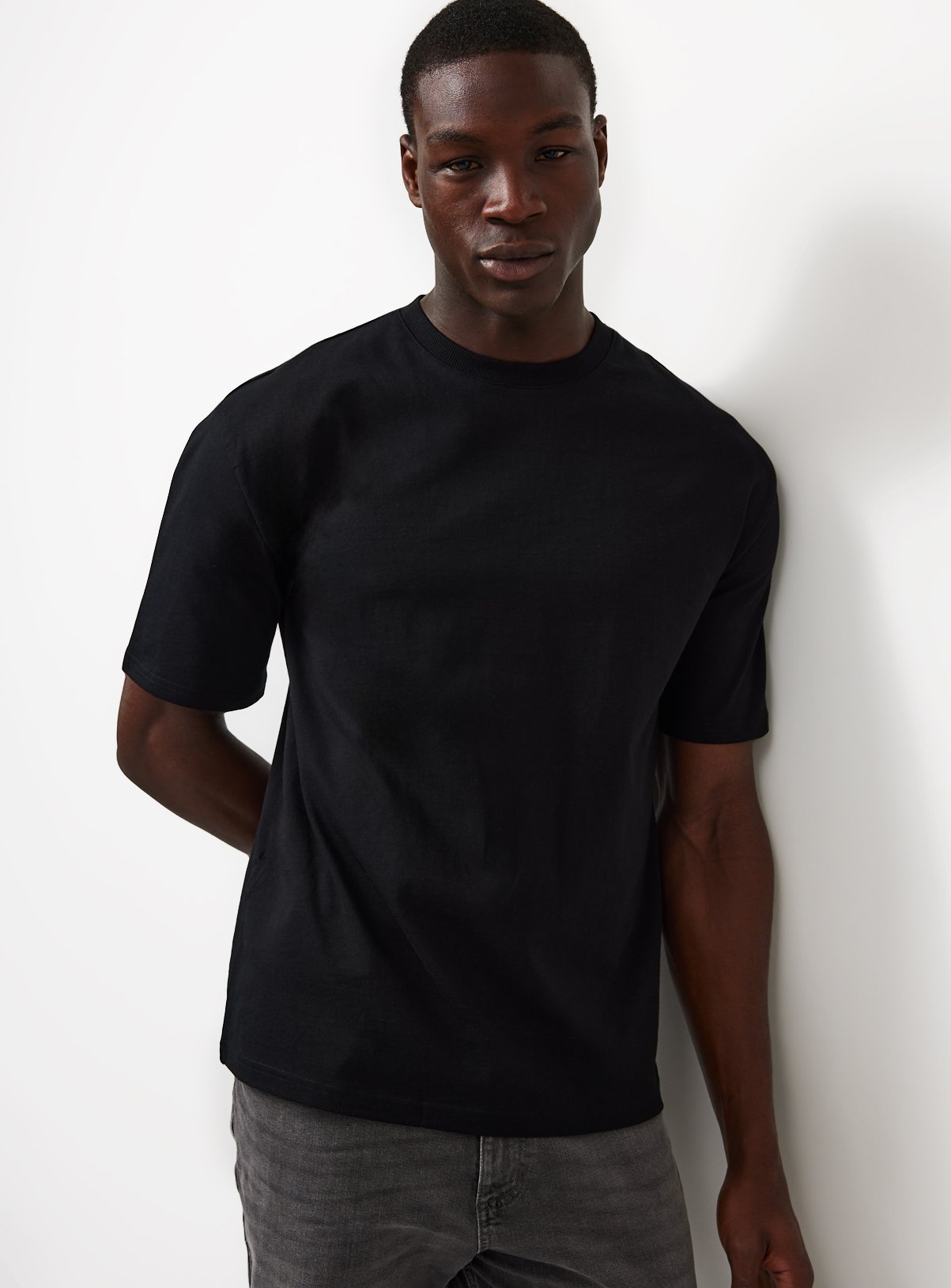 Black Relaxed Fit Dry Handle T-Shirt L