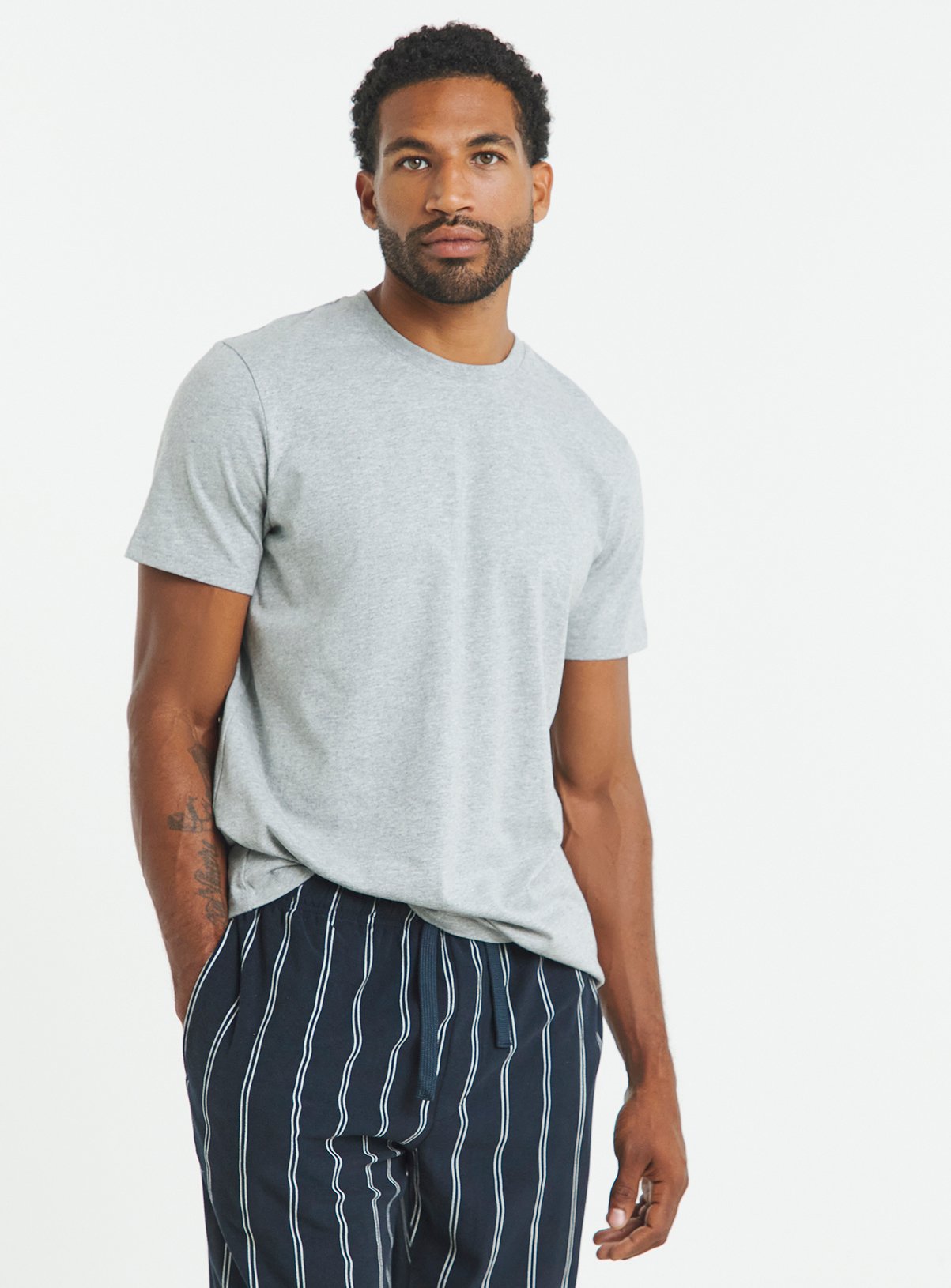 JACAMO Jersey Top Stripe Bottom Pyjamas 
