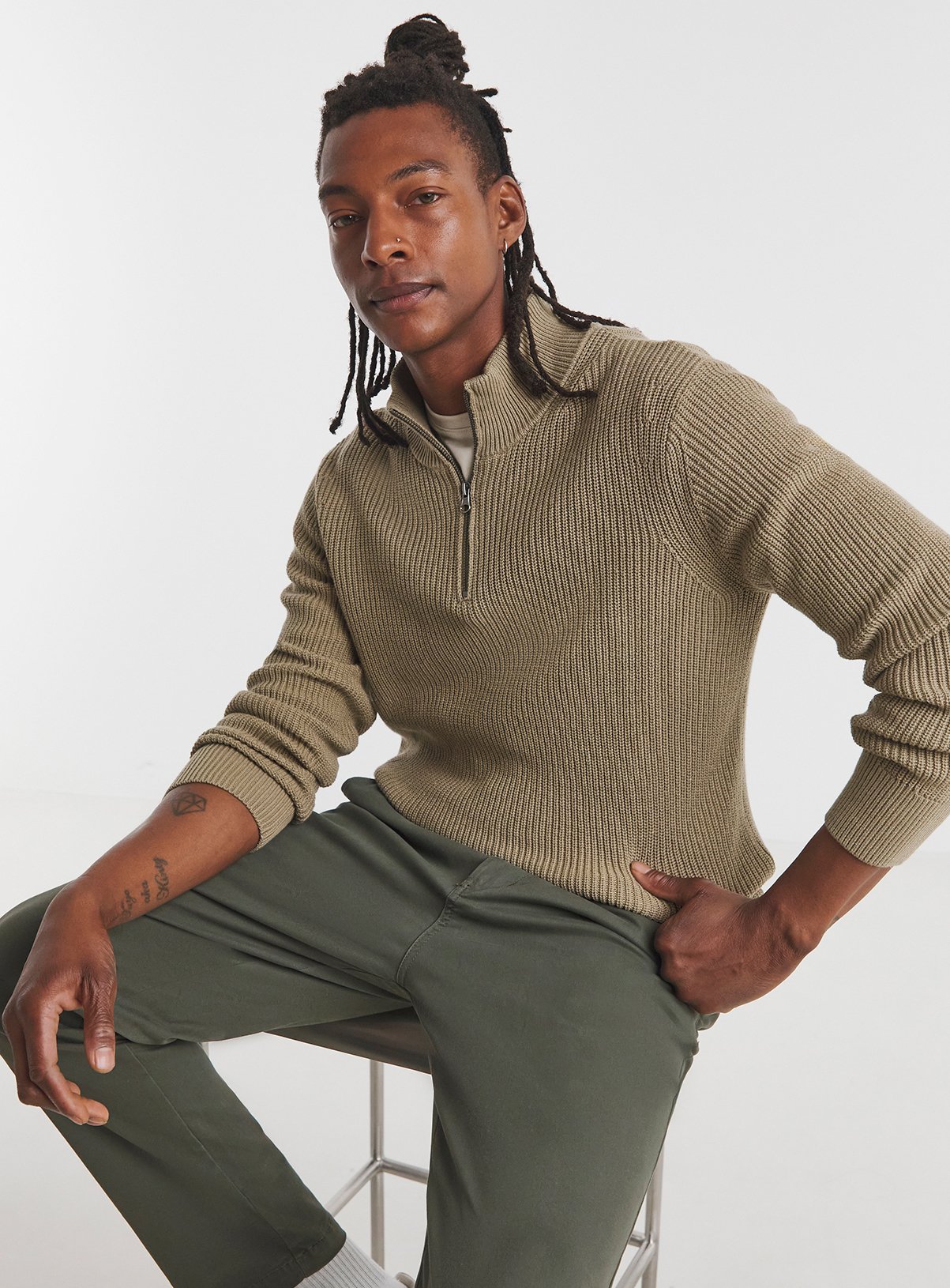 JACAMO 1/4 Zip Knitted Jumper M