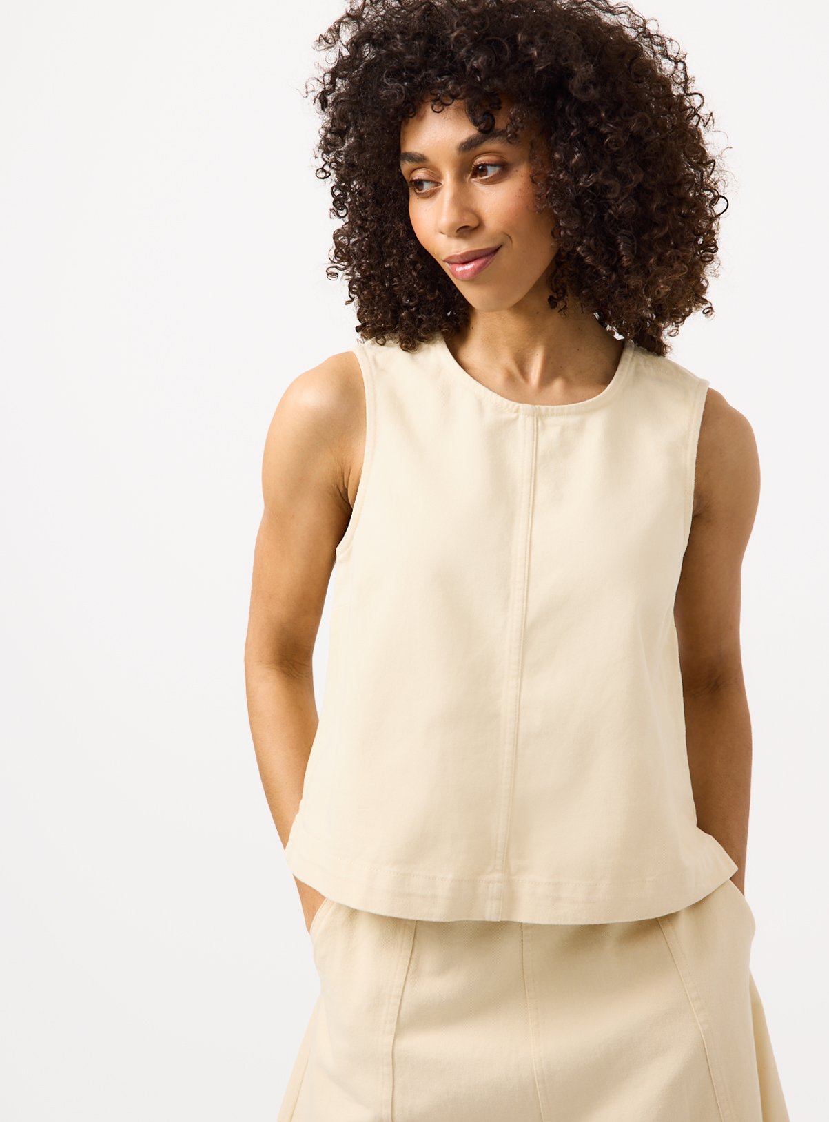 Light Yellow Denim Co-ord Shell Top 10