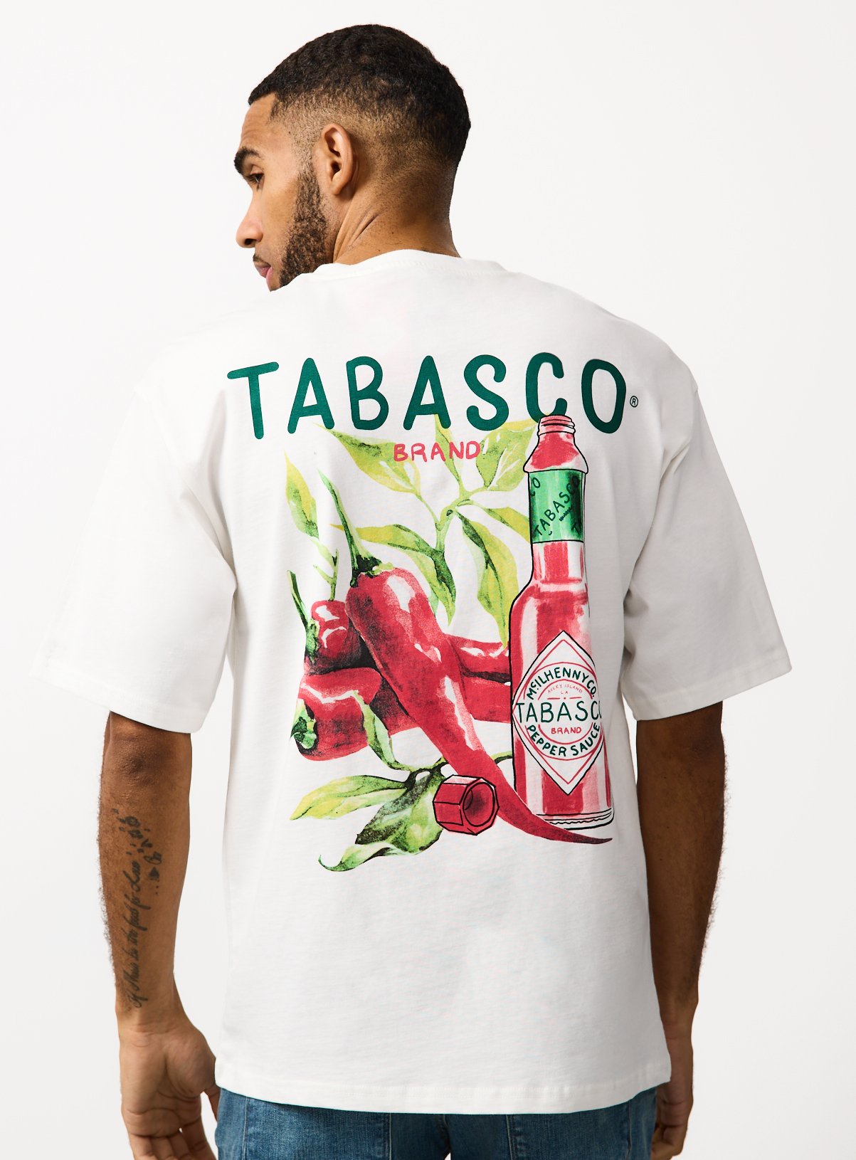 White Tabasco Graphic T-Shirt L