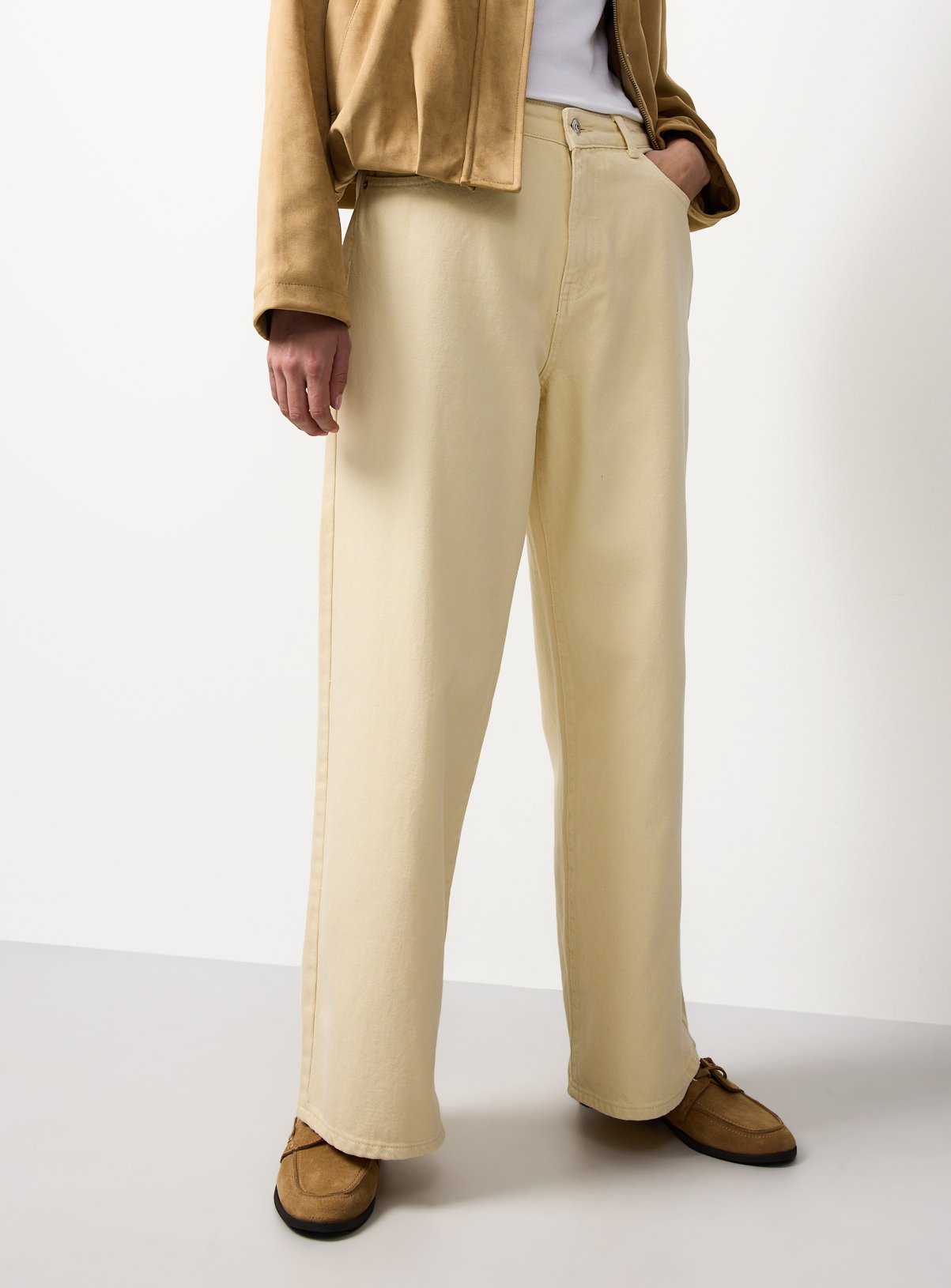 Buttermilk Wide Leg Jeans 
