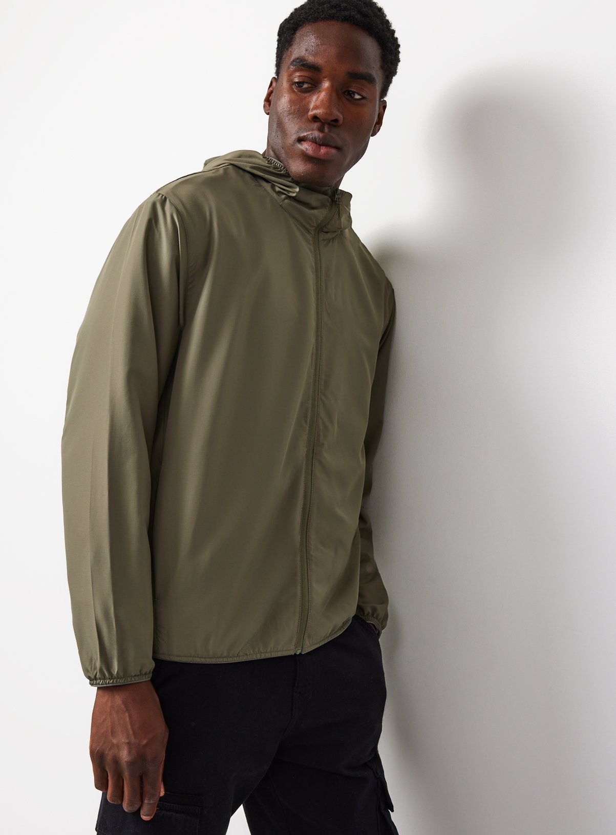 Khaki Hooded Windbreaker XXL