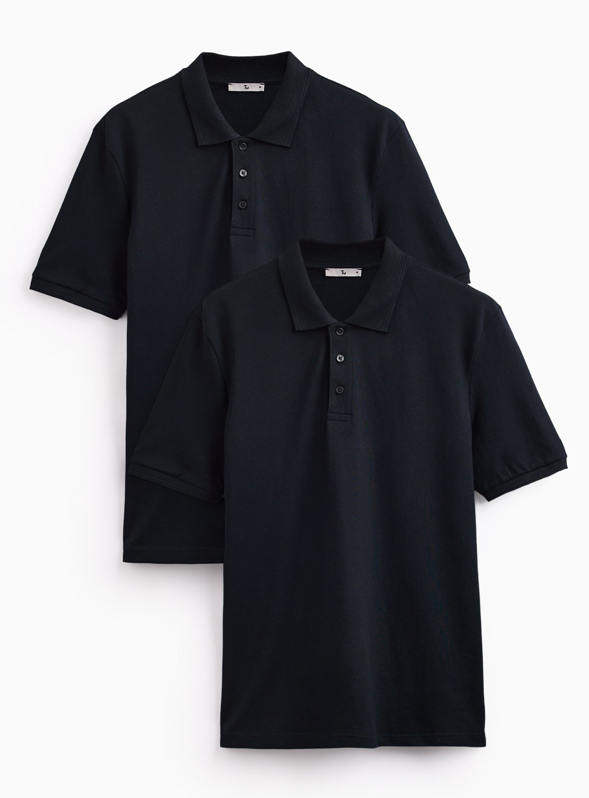 2 Pack Piqué Polo Shirts 