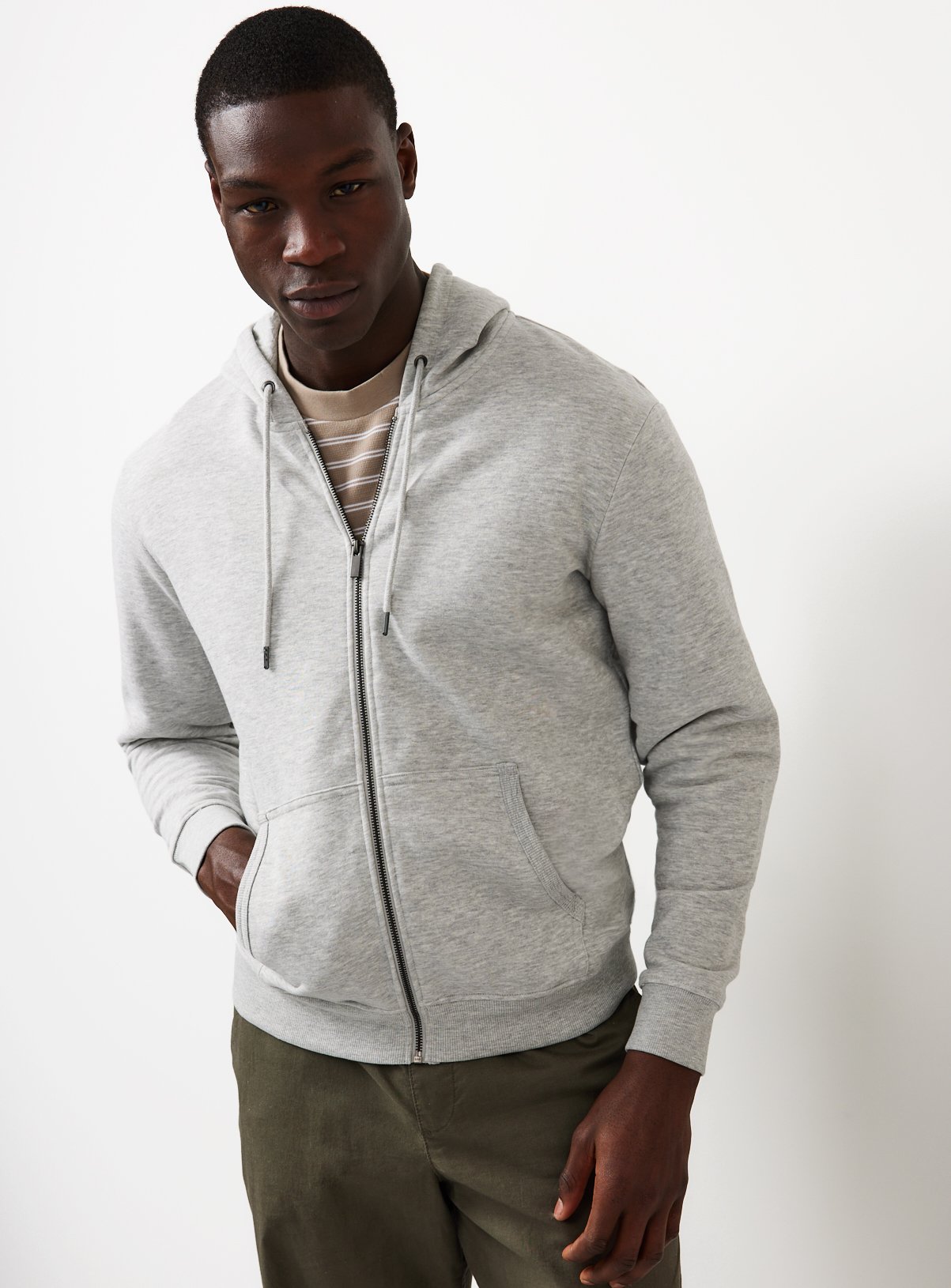 Grey Marl Ultimate Zip Through Hoodie XXXXL