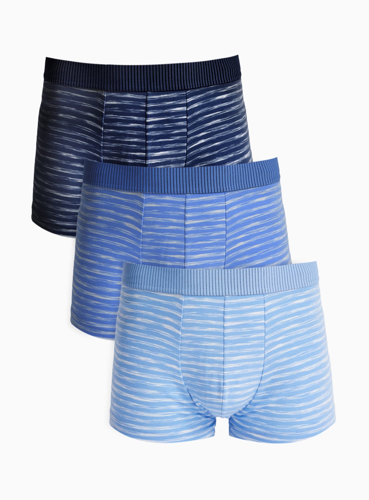 Blue Stripe Space Dye Hipster Boxers 3 Pack XS