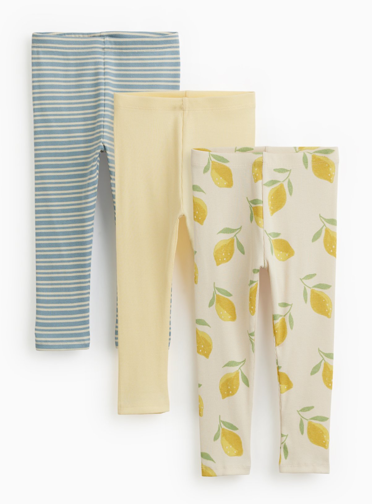 Lemon Theme Ribbed Leggings 3 Pack 