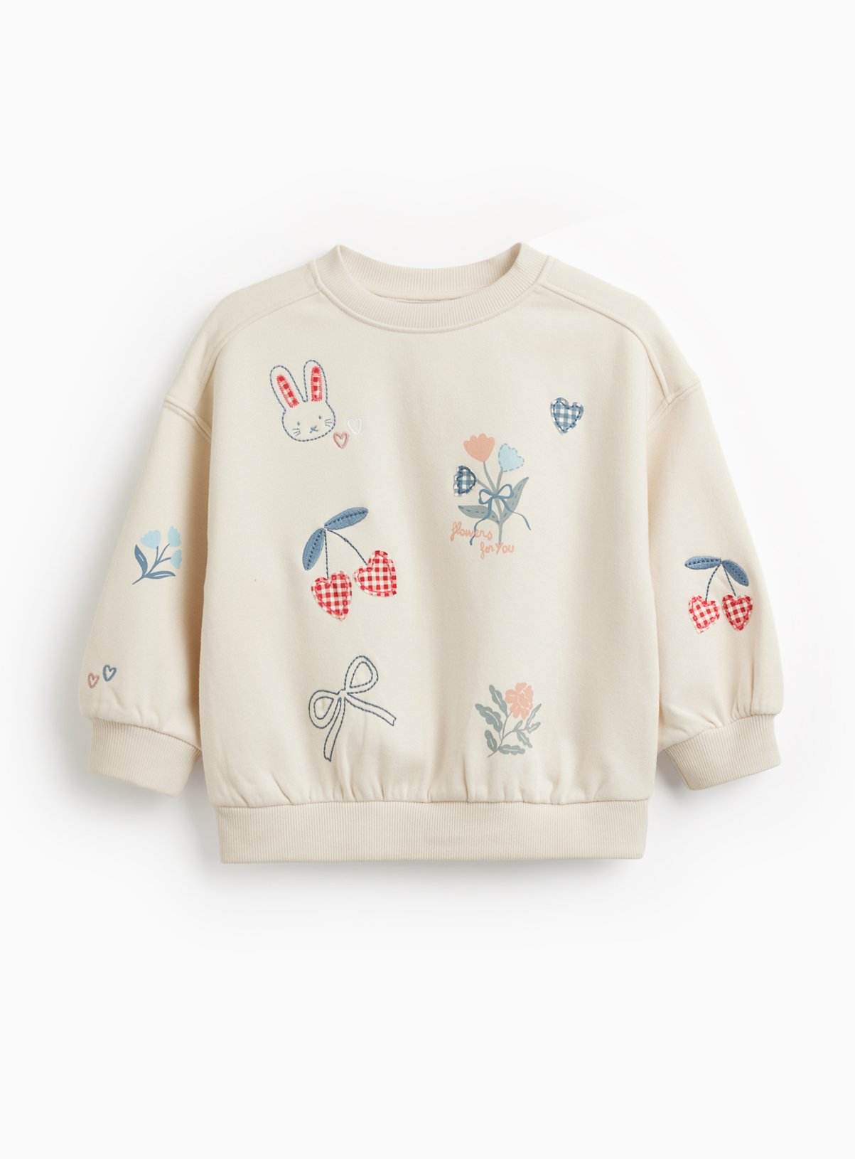 Cream Easter Bunny Print Crew Neck Sweatshirt 