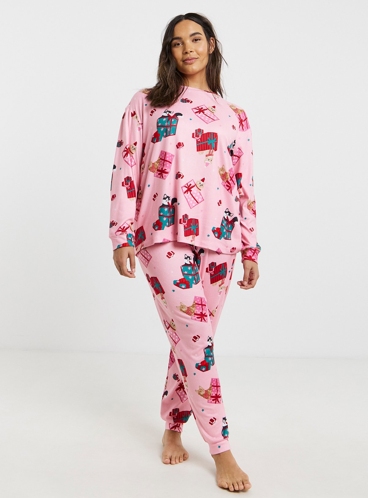SIMPLY BE Supersoft Twosie Cat Print