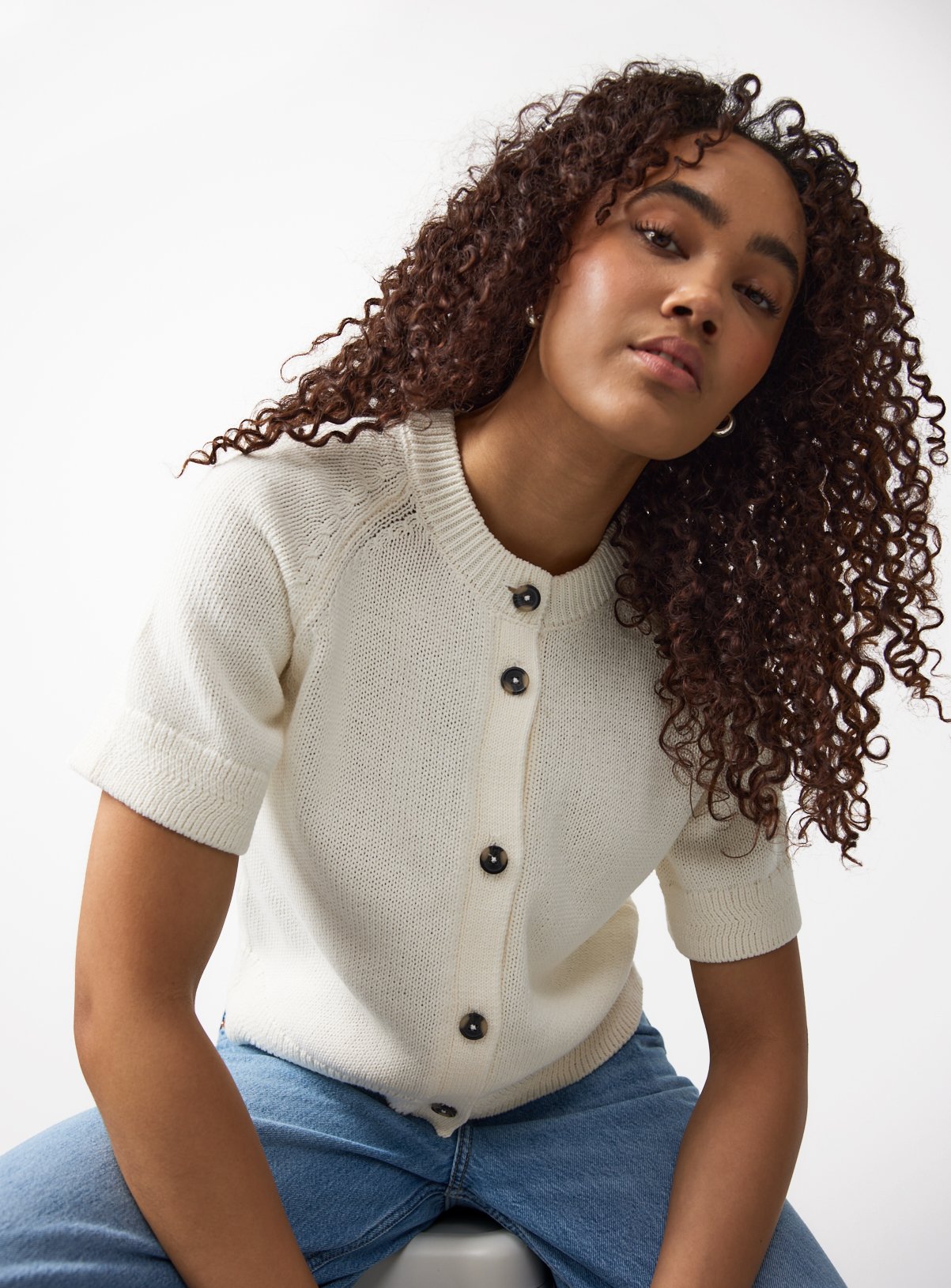 Boxy Button Up Cardigan 