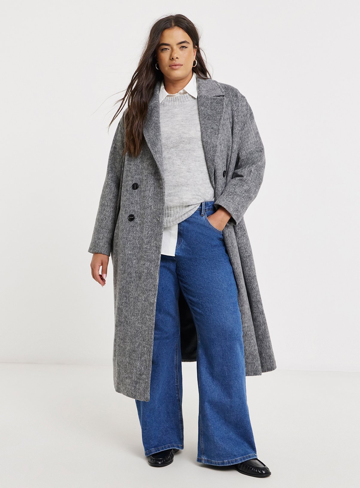 SIMPLY BE Midaxi Brushed Faux Wool Coat 22