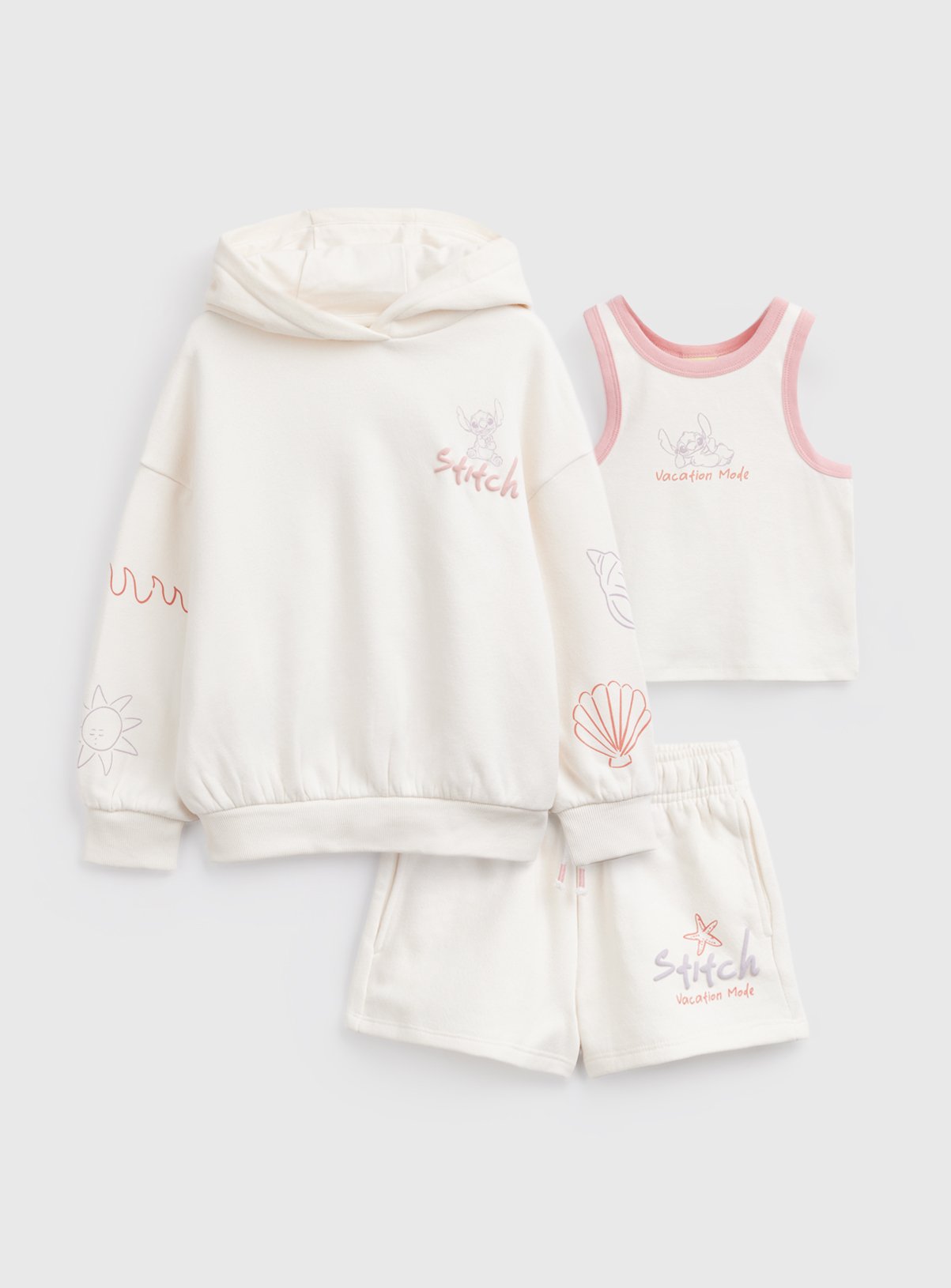 Cream Disney Lilo & Stitch Print 3-Piece Sweat Set 14 years